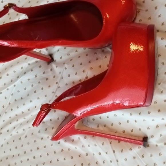 Yves Saint Laurent Shoes - YSL Paris platform heels sling back